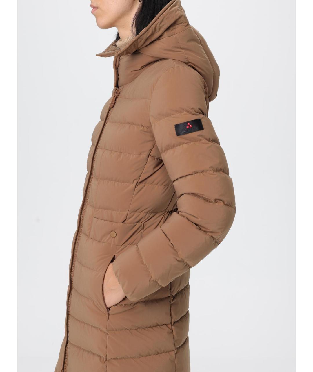 PEUTEREY Коричневый полиамидовый пуховик, фото 4