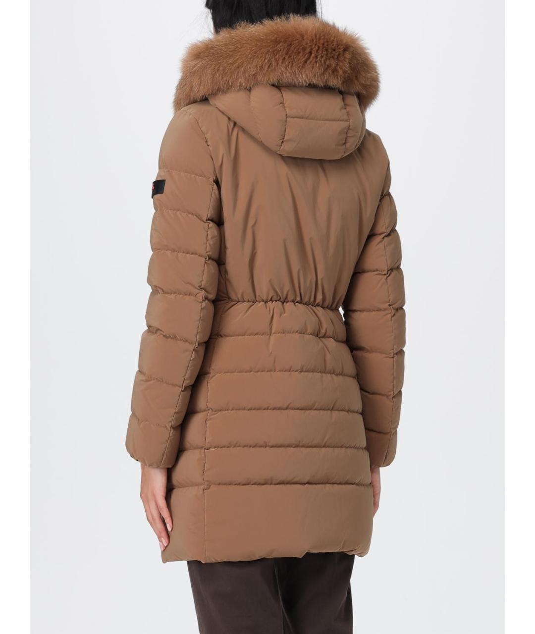 PEUTEREY Коричневый полиамидовый пуховик, фото 2
