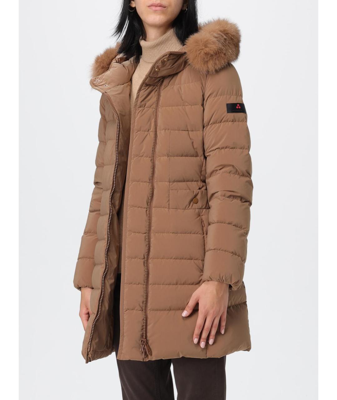 PEUTEREY Коричневый полиамидовый пуховик, фото 3