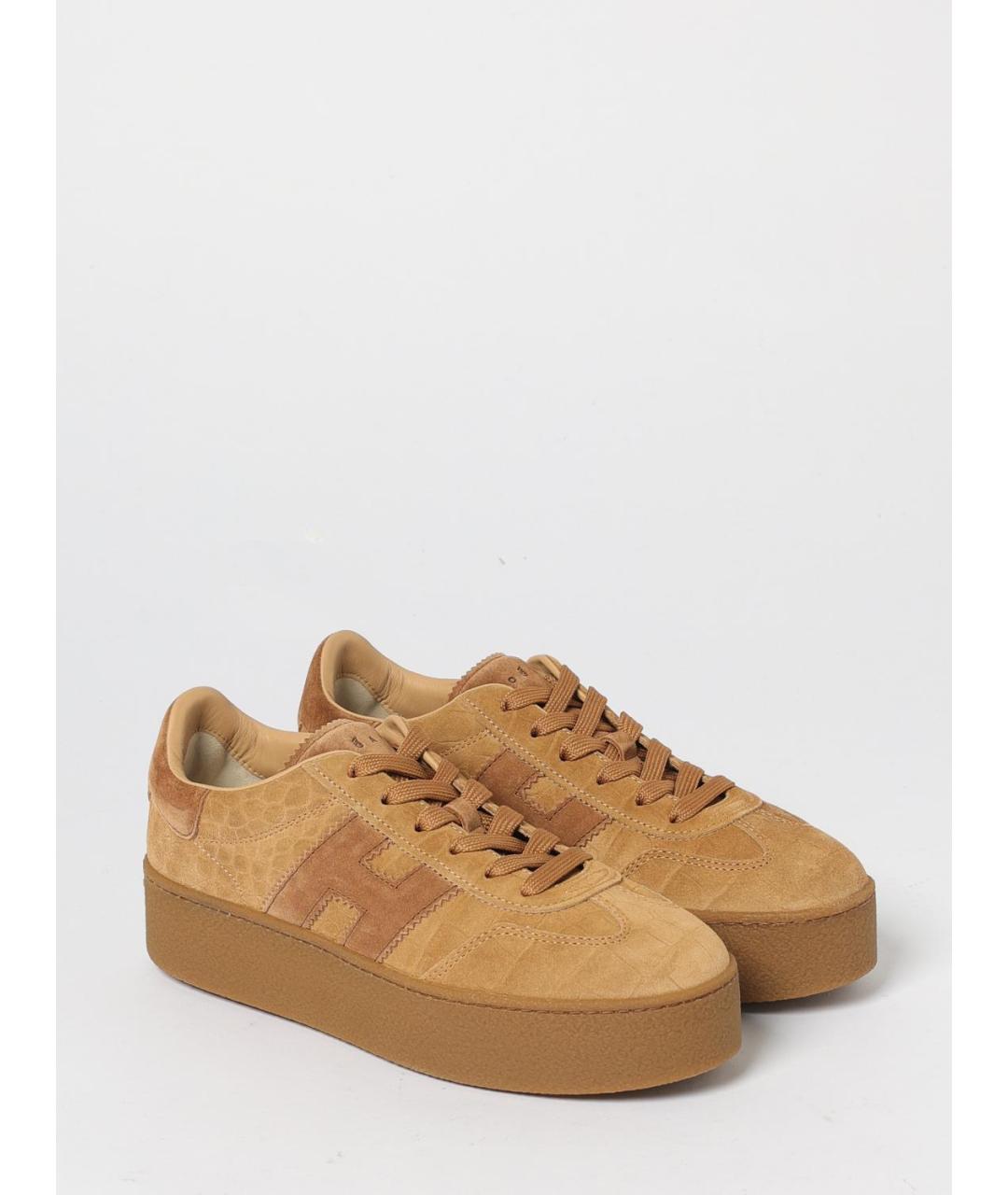 HOGAN Бежевые замшевые кроссовки, фото 2