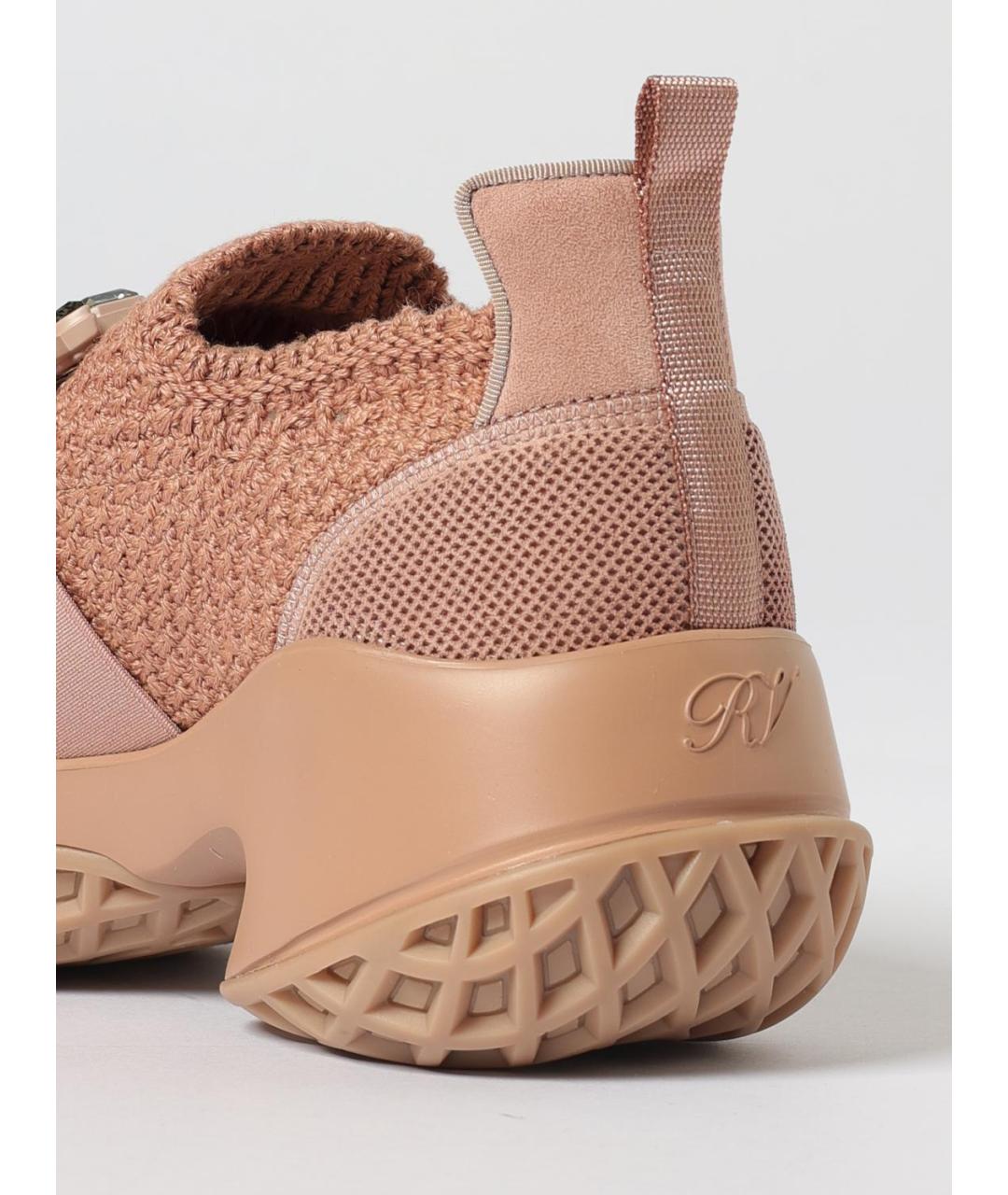 ROGER VIVIER Бежевые синтетические кроссовки, фото 4