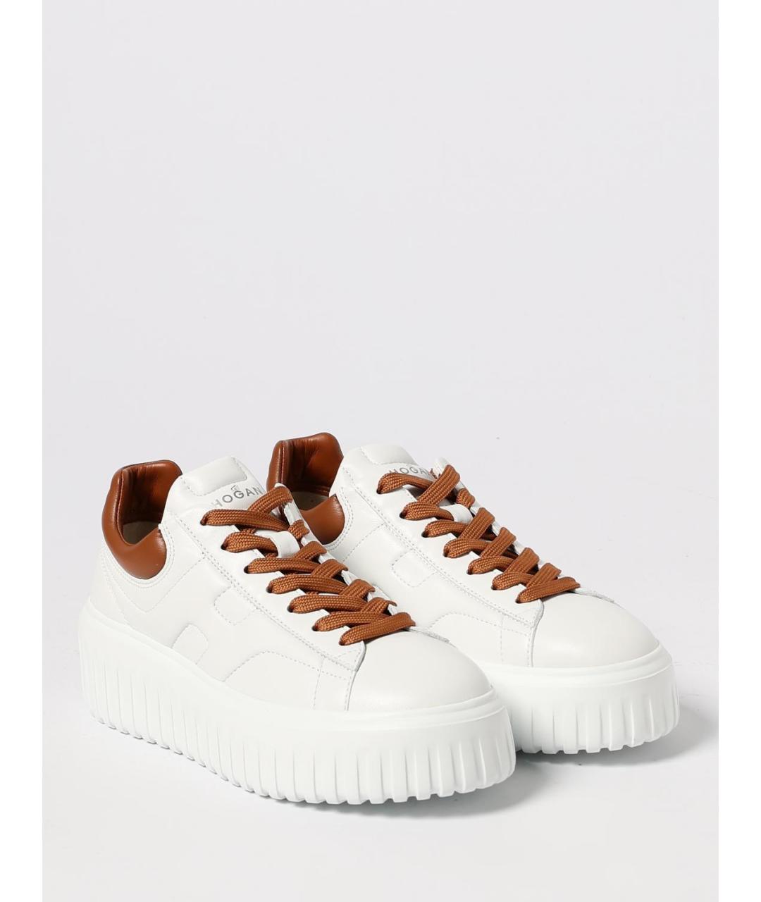 HOGAN Белые кожаные кроссовки, фото 2