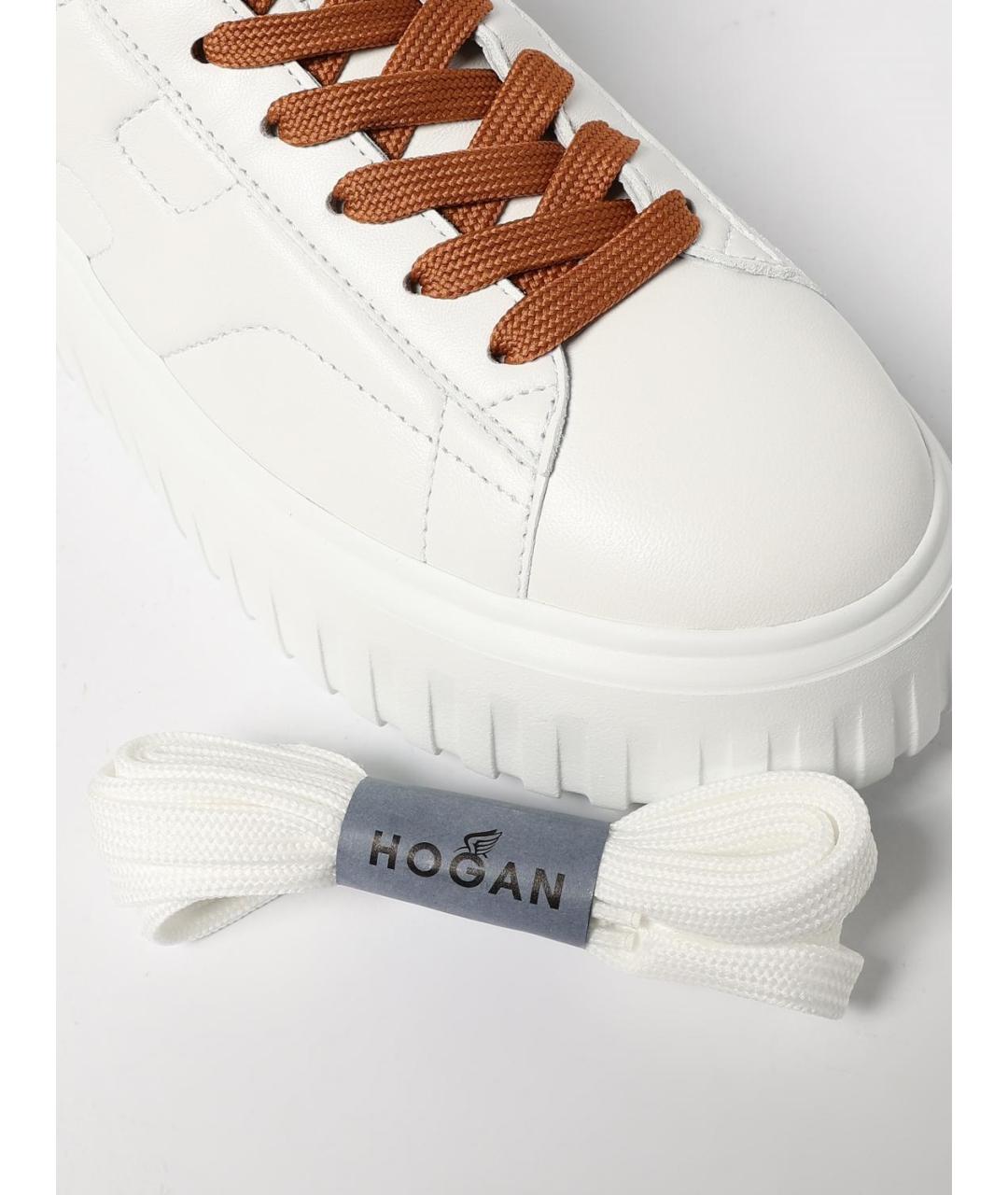 HOGAN Белые кожаные кроссовки, фото 4