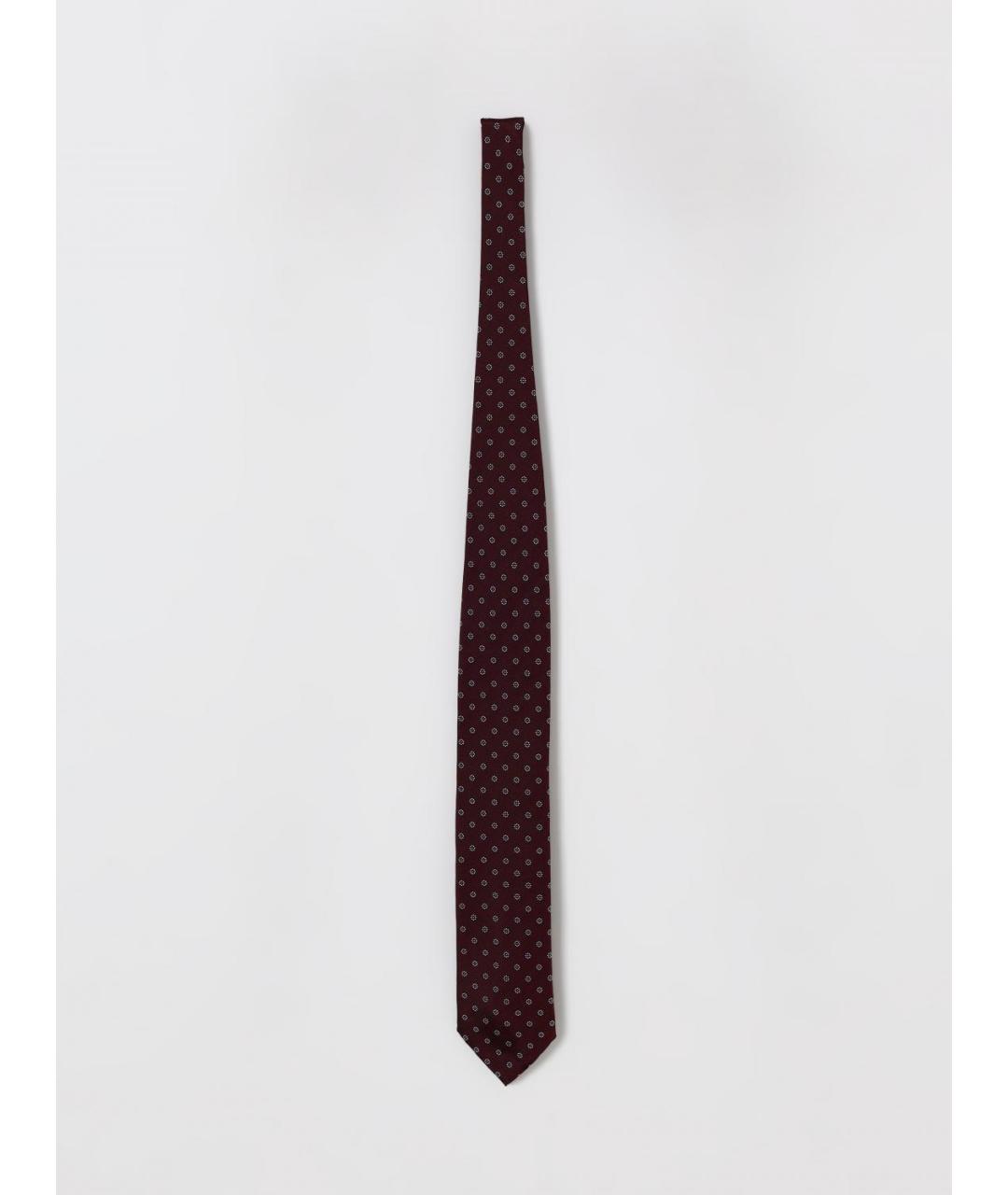 ZEGNA Бордовый шелковый галстук, фото 3