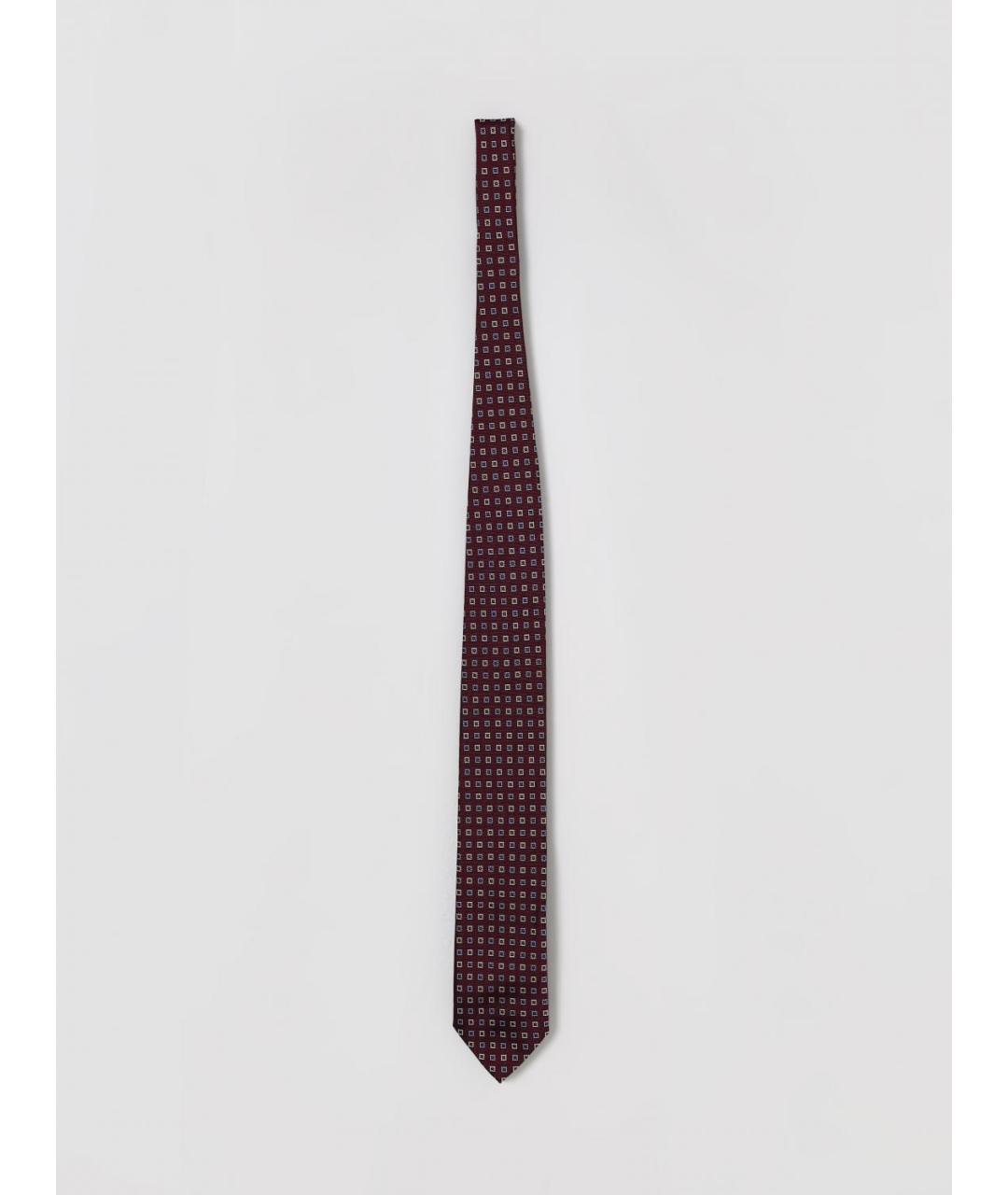ZEGNA Бордовый шелковый галстук, фото 3