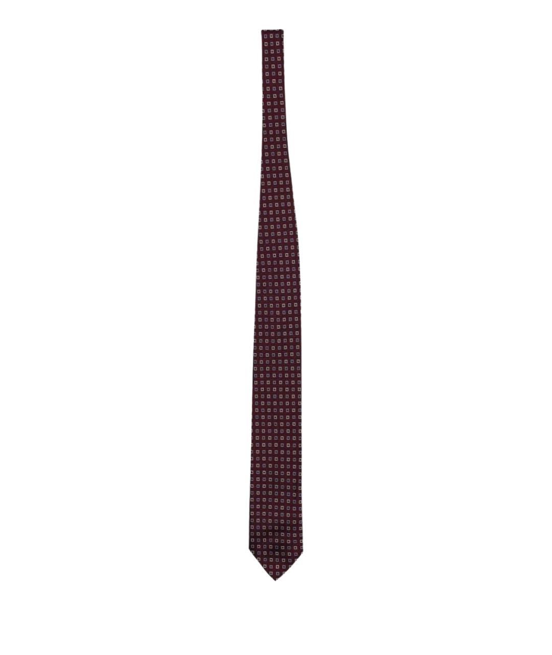ZEGNA Бордовый шелковый галстук, фото 1