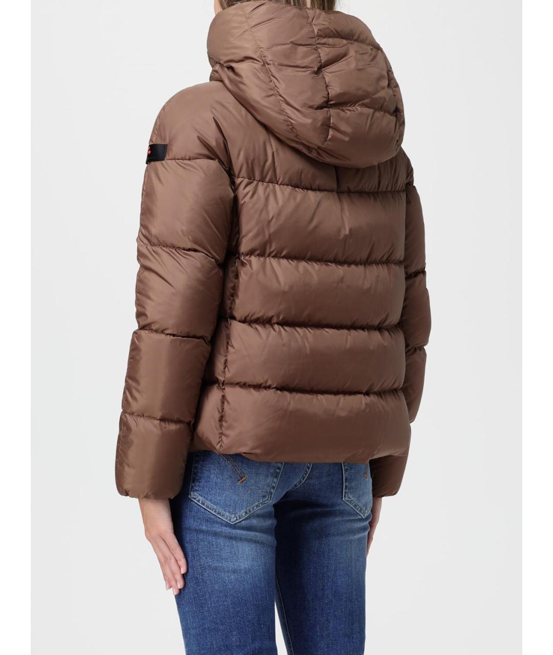 PEUTEREY Коричневый полиэстеровый пуховик, фото 2