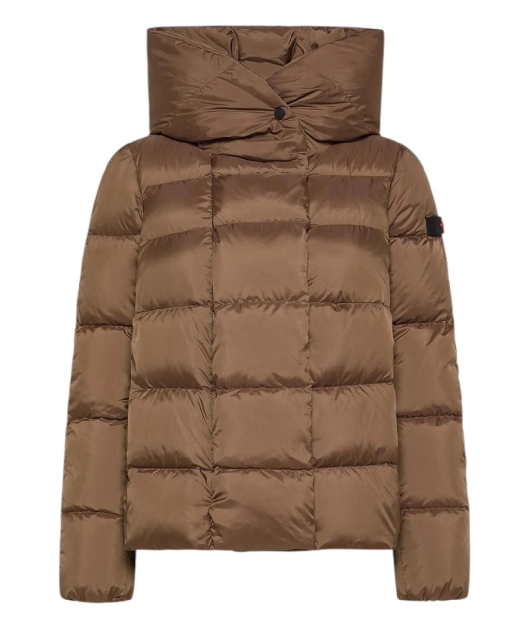 PEUTEREY Коричневый полиэстеровый пуховик, фото 1