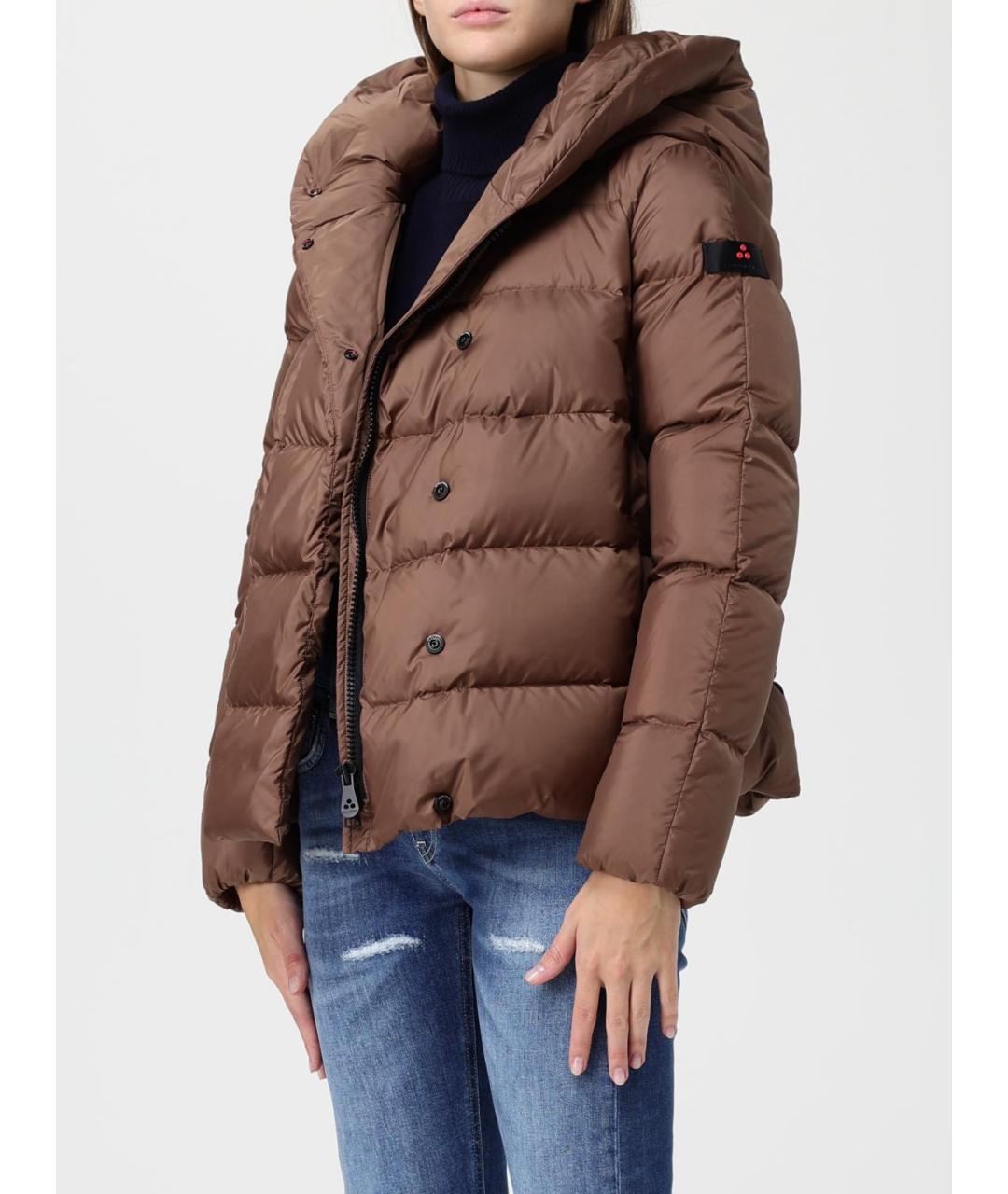 PEUTEREY Коричневый полиэстеровый пуховик, фото 3