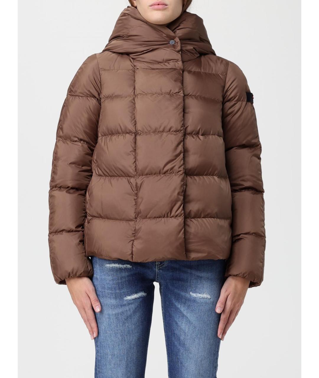 PEUTEREY Коричневый полиэстеровый пуховик, фото 5