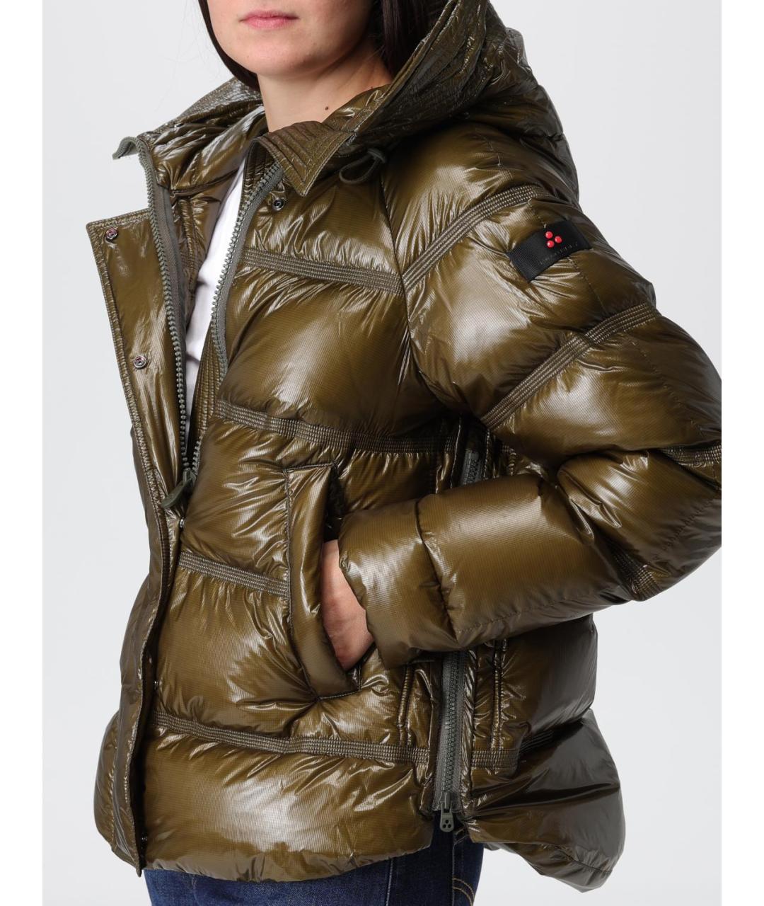 PEUTEREY Зеленый полиамидовый пуховик, фото 5