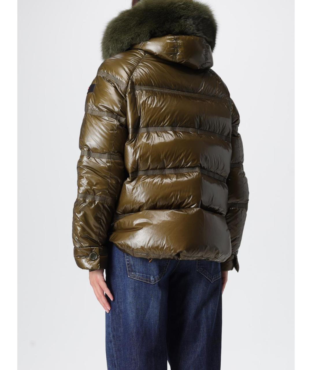 PEUTEREY Зеленый полиамидовый пуховик, фото 3