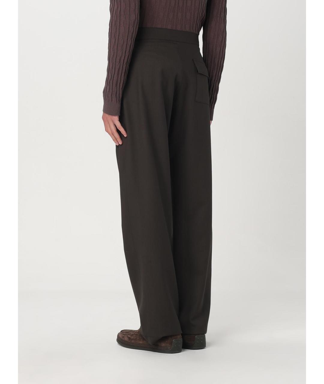 MAGLIANO Коричневые шерстяные повседневные брюки, фото 3