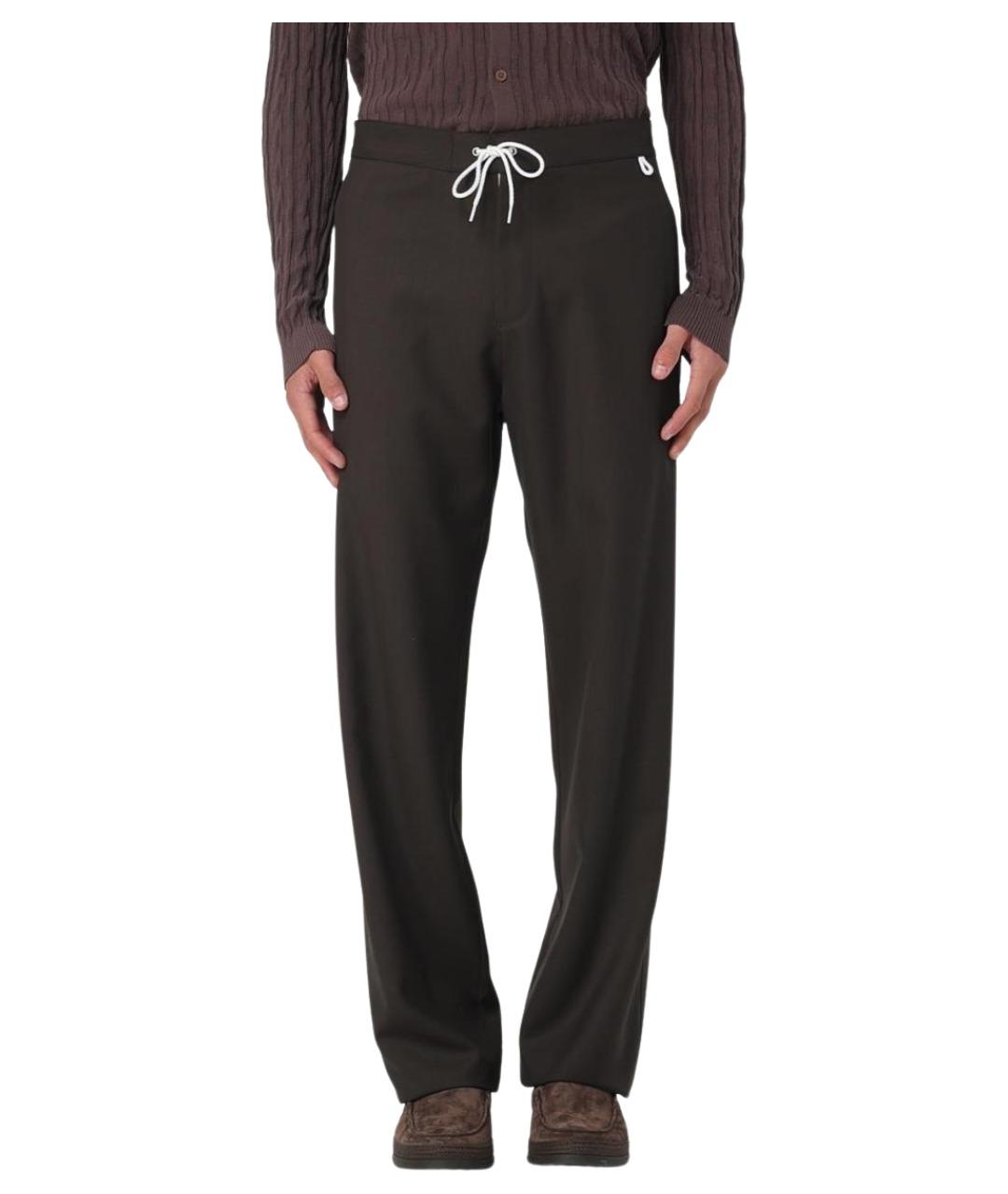 MAGLIANO Коричневые шерстяные повседневные брюки, фото 1