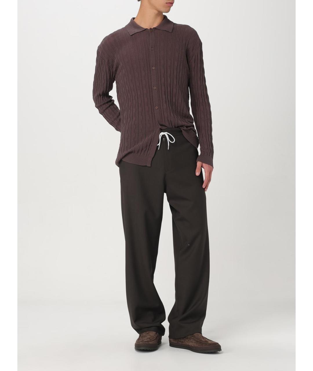 MAGLIANO Коричневые шерстяные повседневные брюки, фото 2