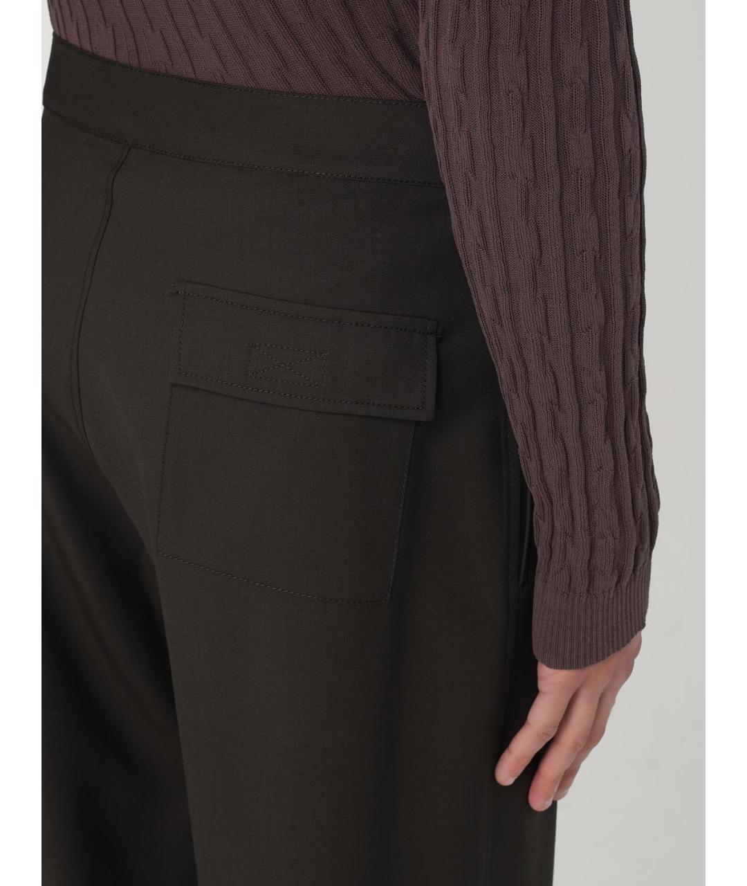 MAGLIANO Коричневые шерстяные повседневные брюки, фото 5