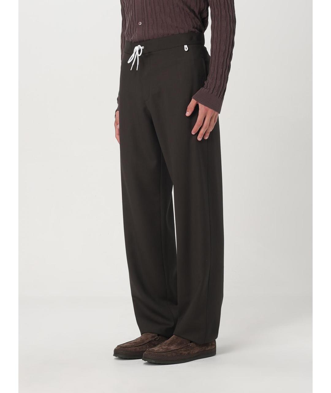 MAGLIANO Коричневые шерстяные повседневные брюки, фото 4