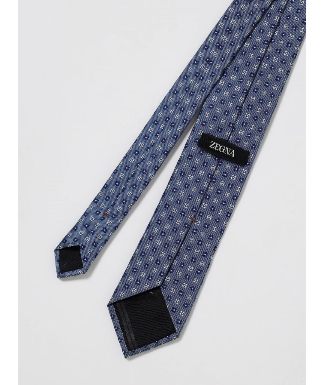 ZEGNA Голубой шелковый галстук, фото 2