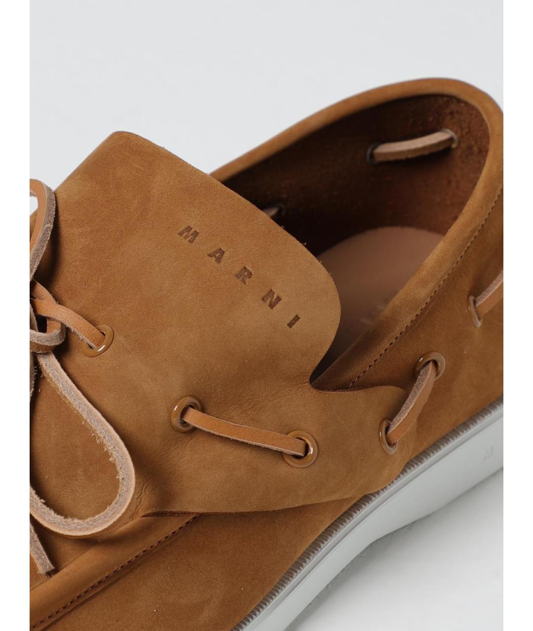MARNI Коричневые кожаные лоферы, фото 5
