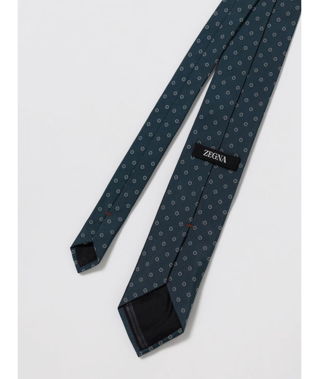 ZEGNA Бирюзовый шелковый галстук, фото 2