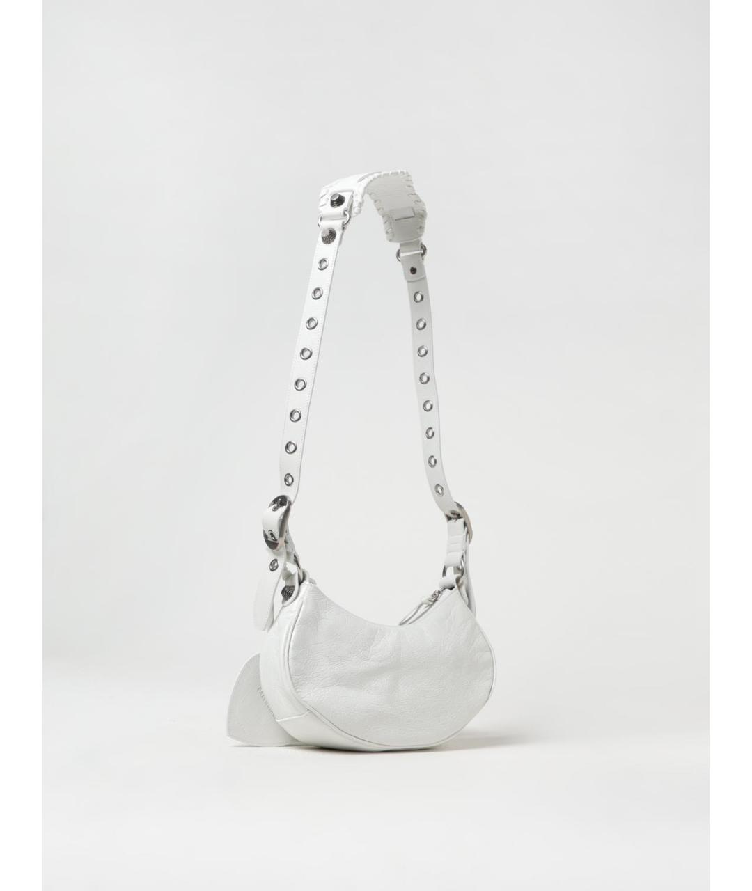 BALENCIAGA Белая кожаная сумка через плечо, фото 3