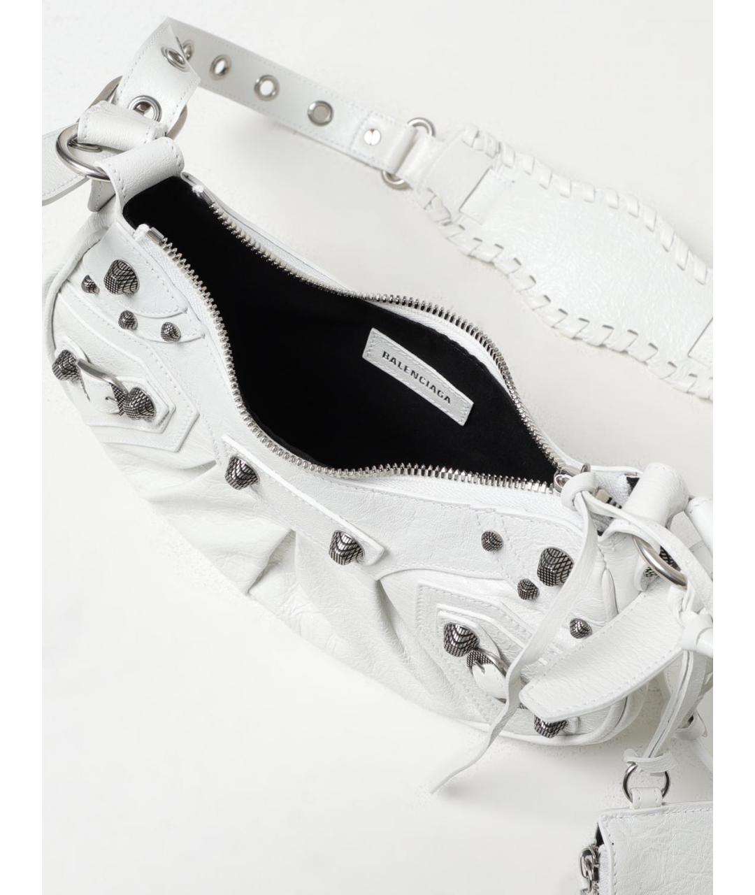 BALENCIAGA Белая кожаная сумка через плечо, фото 5