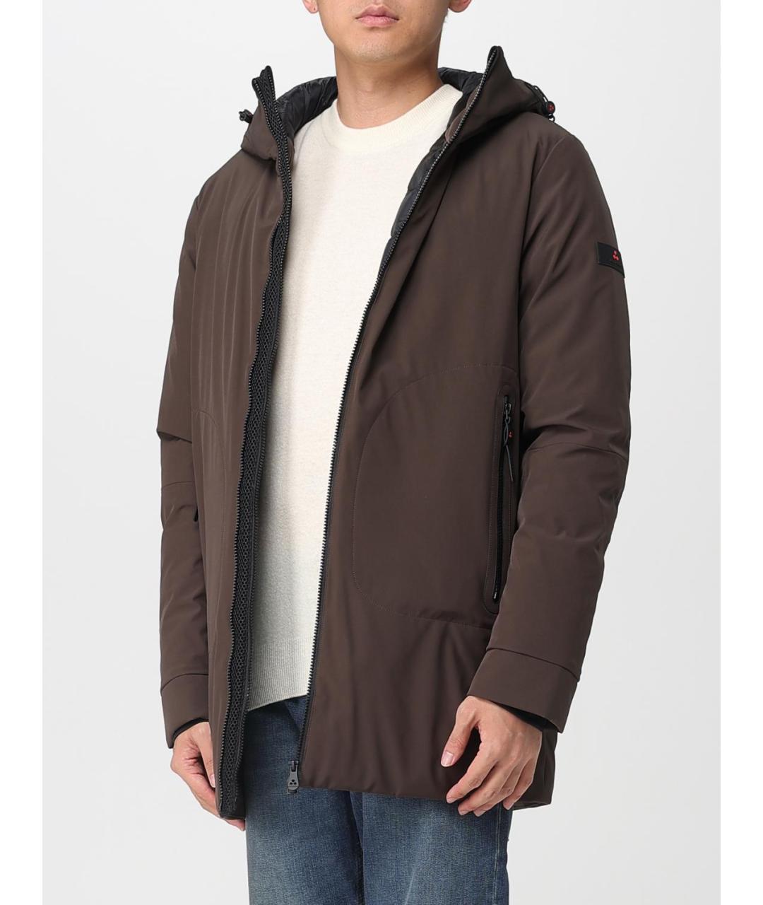 PEUTEREY Коричневый полиэстеровый пуховик, фото 3