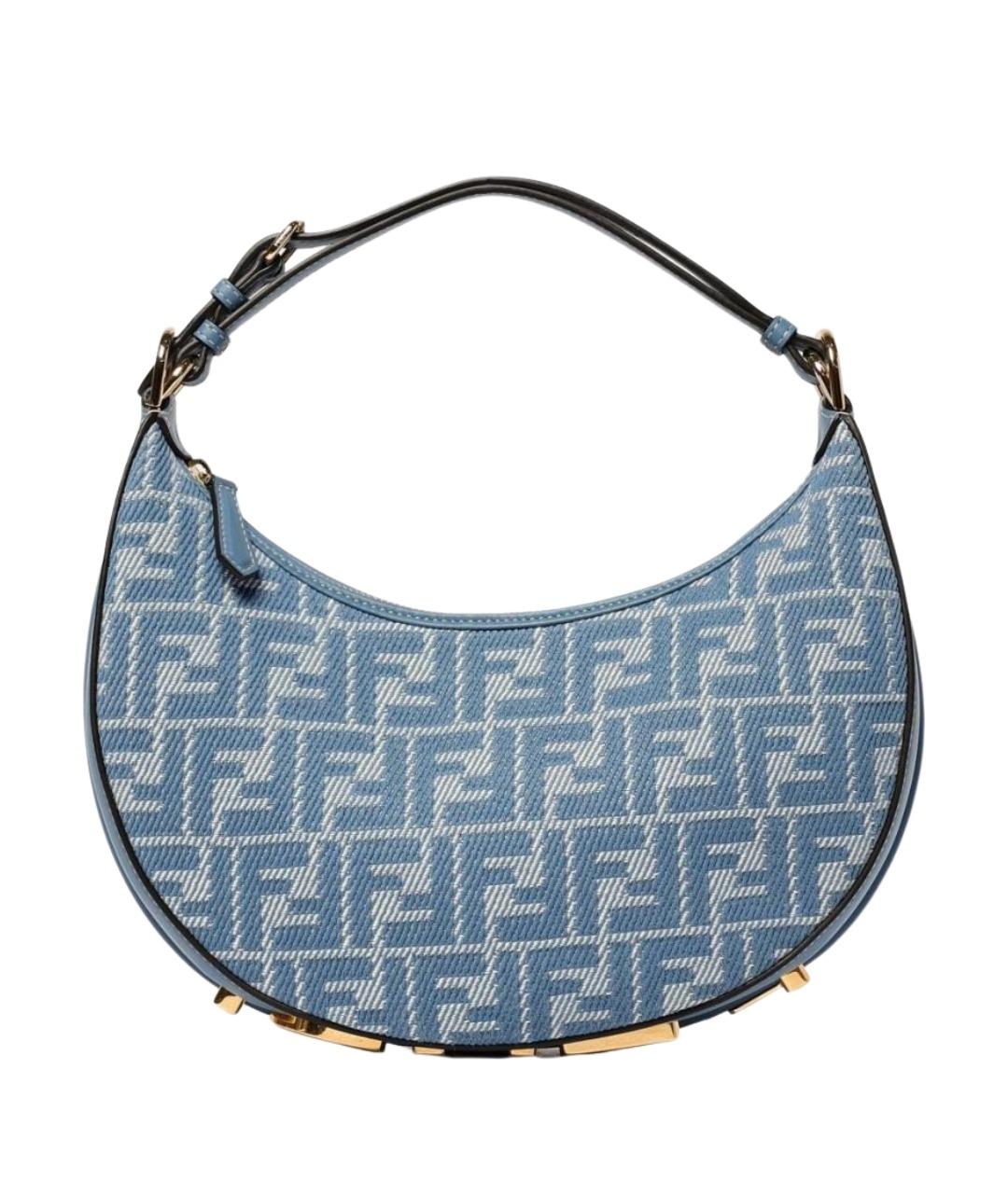 FENDI Синяя тканевая сумка через плечо, фото 1