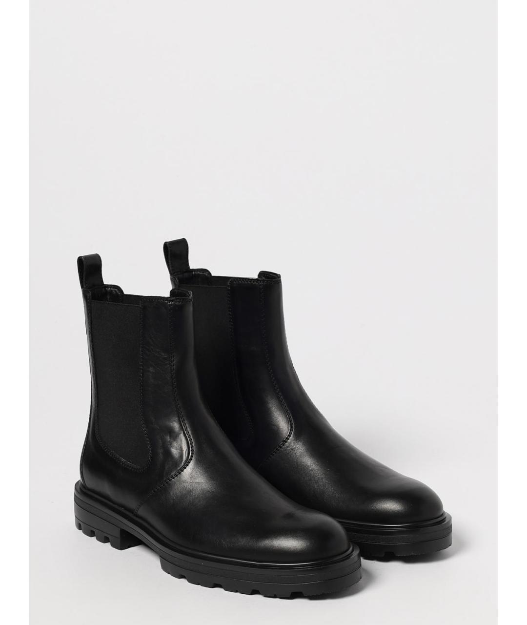 HOGAN Черные кожаные высокие ботинки, фото 2