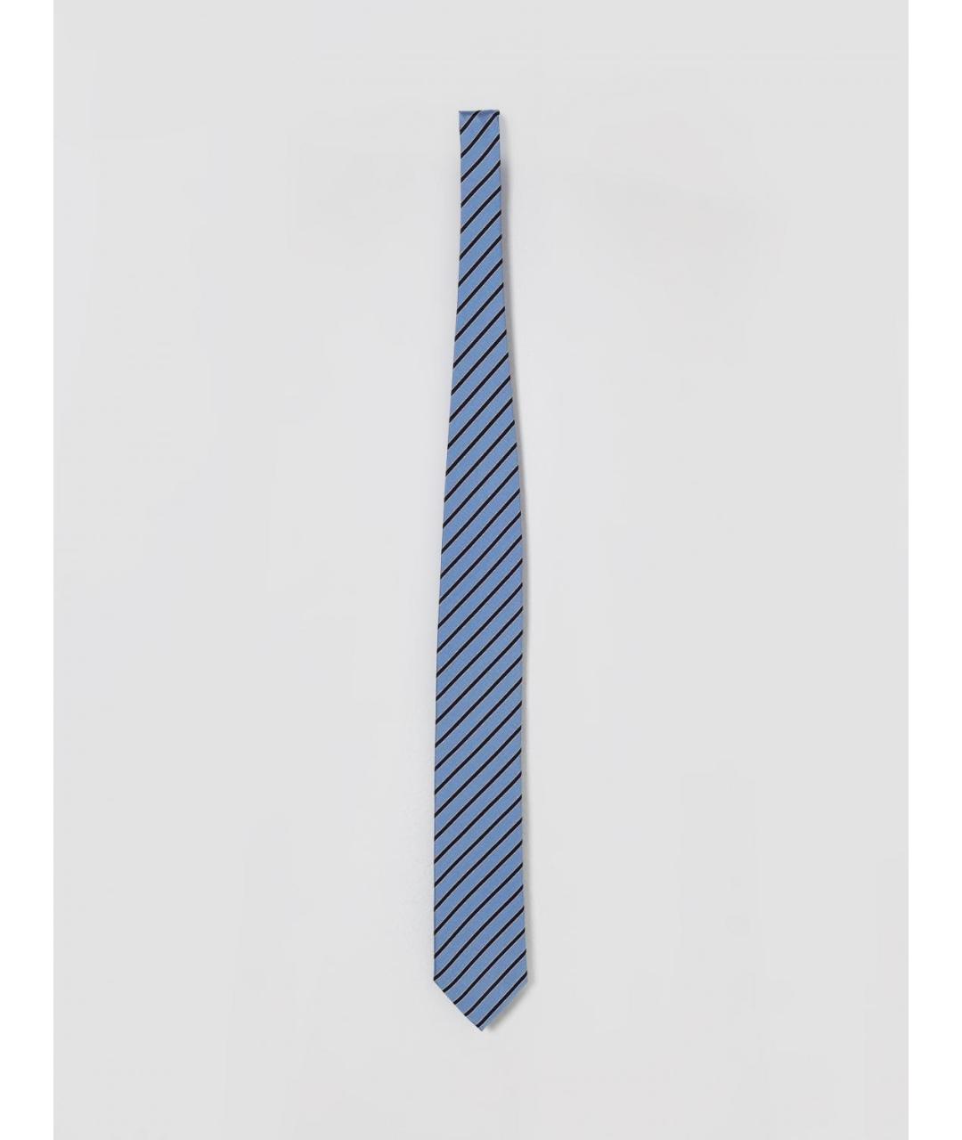 ZEGNA Голубой шелковый галстук, фото 3