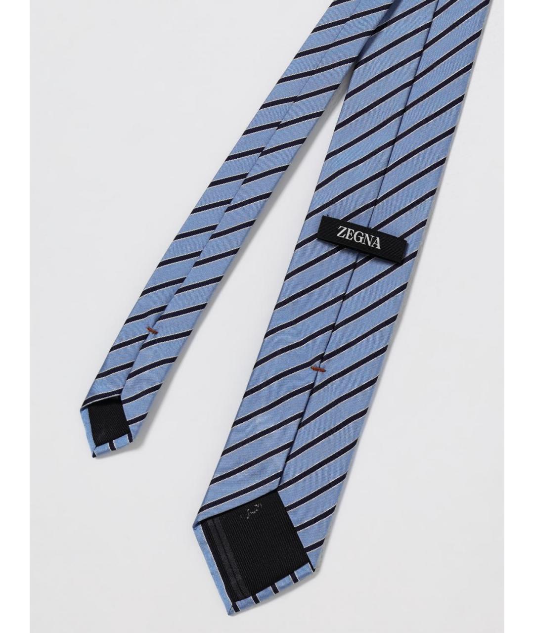 ZEGNA Голубой шелковый галстук, фото 2