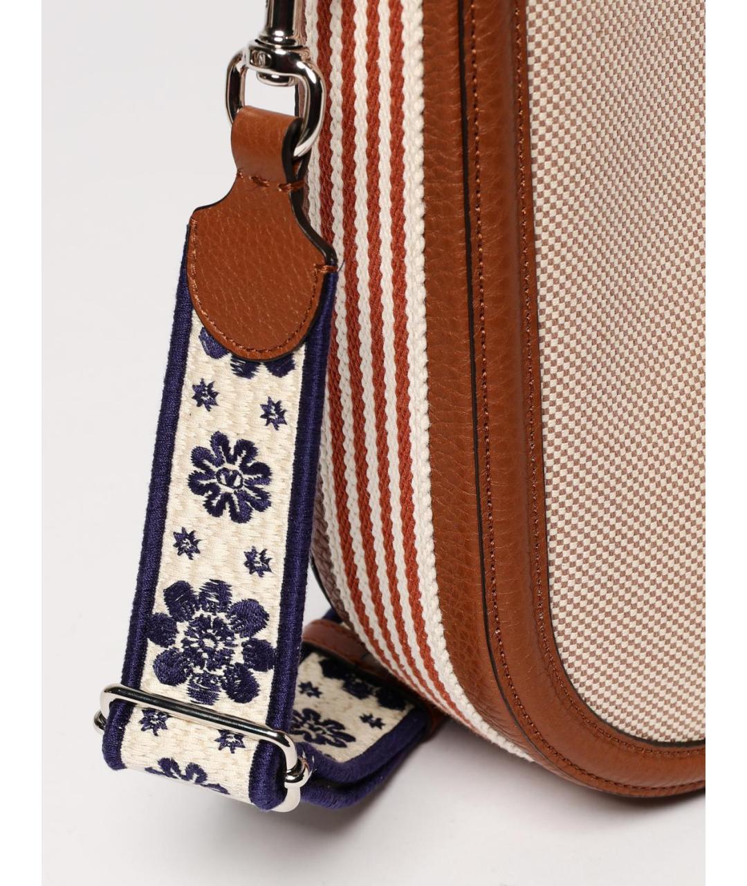 VALENTINO Бежевая тканевая сумка на плечо, фото 4