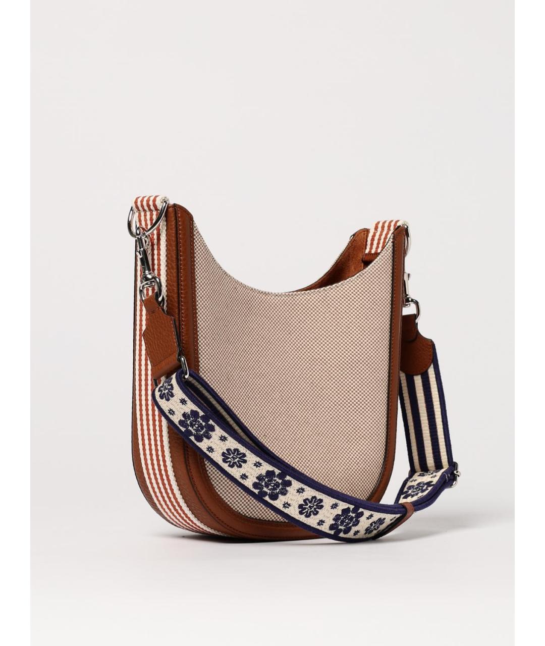 VALENTINO Бежевая тканевая сумка на плечо, фото 3