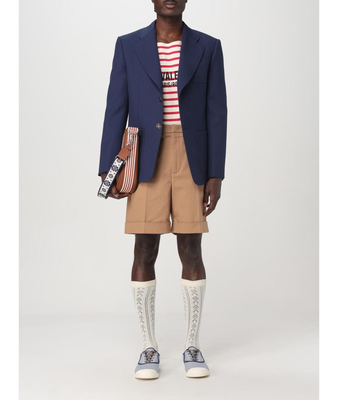 VALENTINO Бежевая тканевая сумка на плечо, фото 2