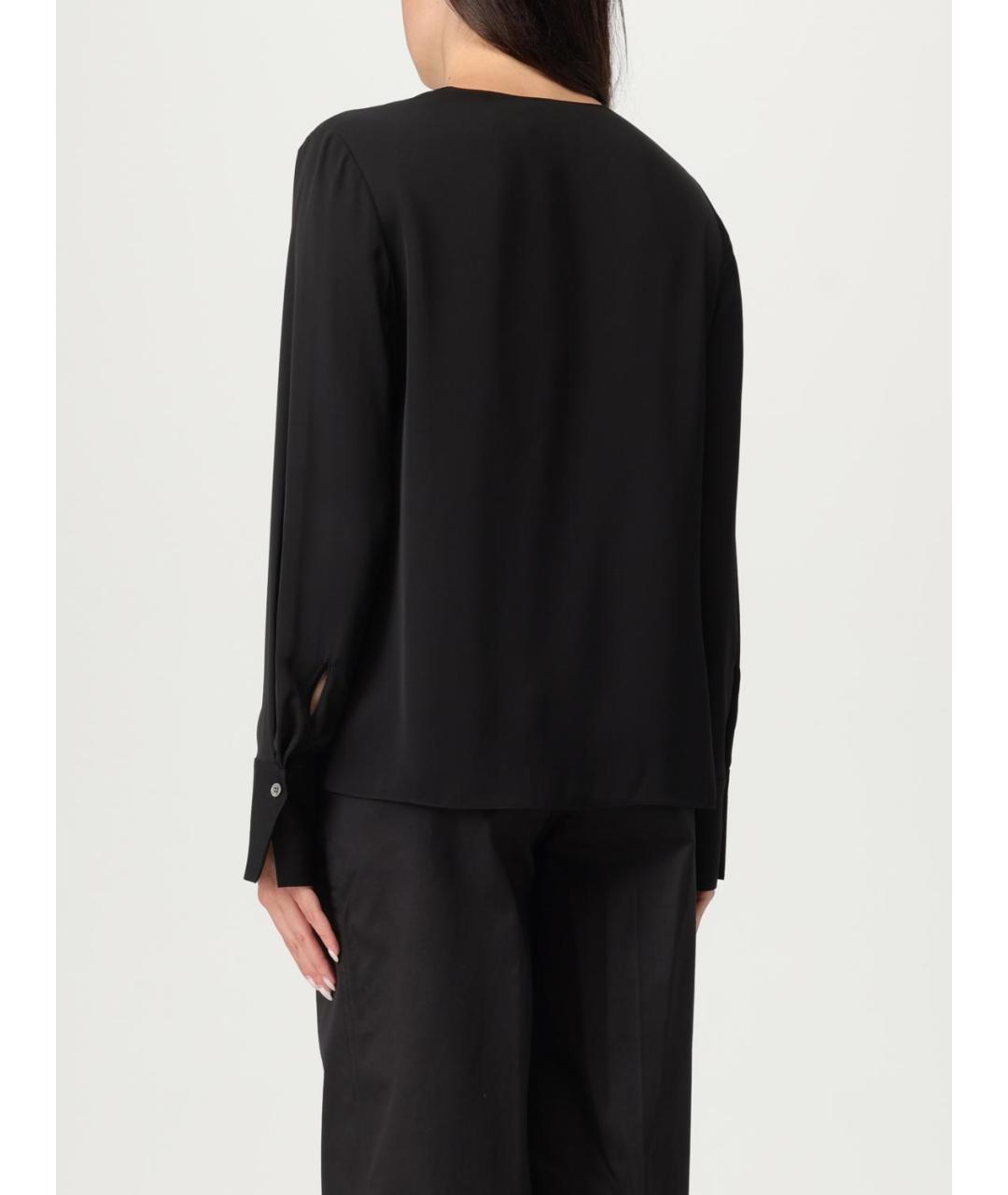 THEORY Черная шелковая блузы, фото 2