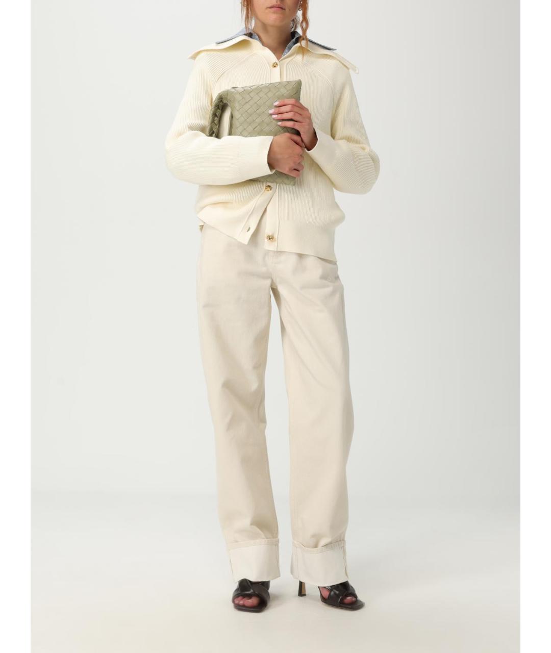 BOTTEGA VENETA Бежевый шерстяной кардиган, фото 2