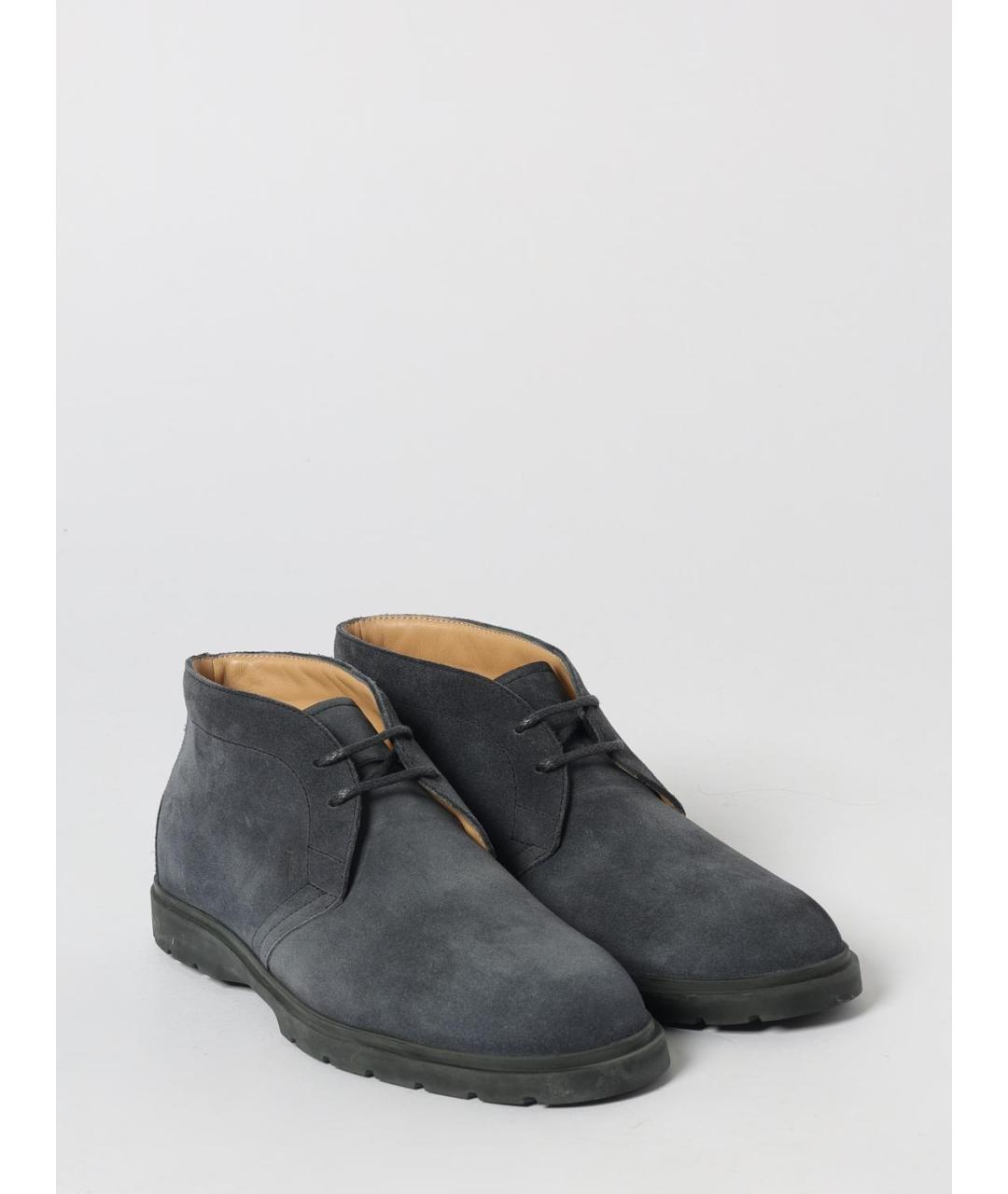 TOD'S Синие замшевые низкие ботинки, фото 2