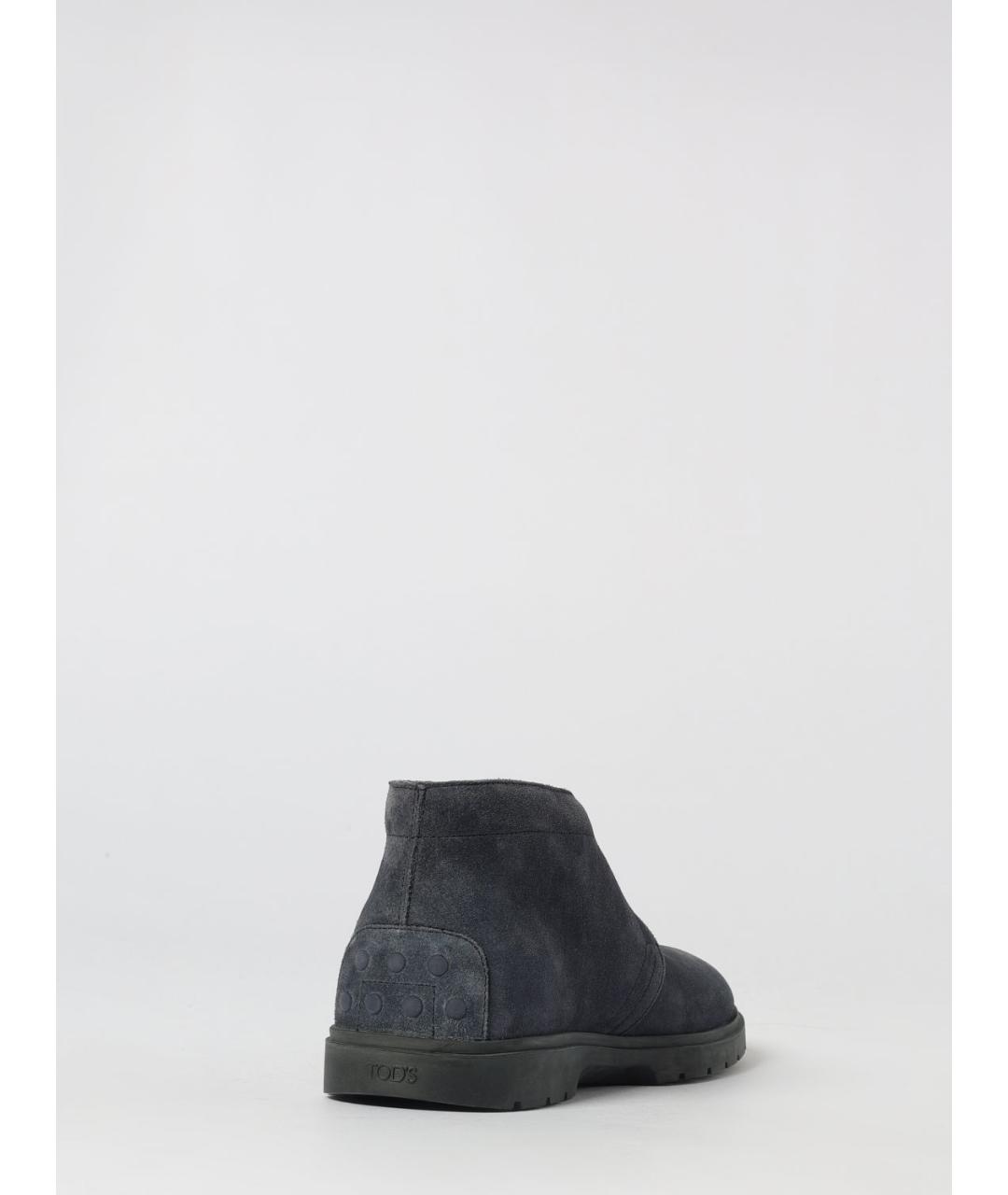 TOD'S Синие замшевые низкие ботинки, фото 3