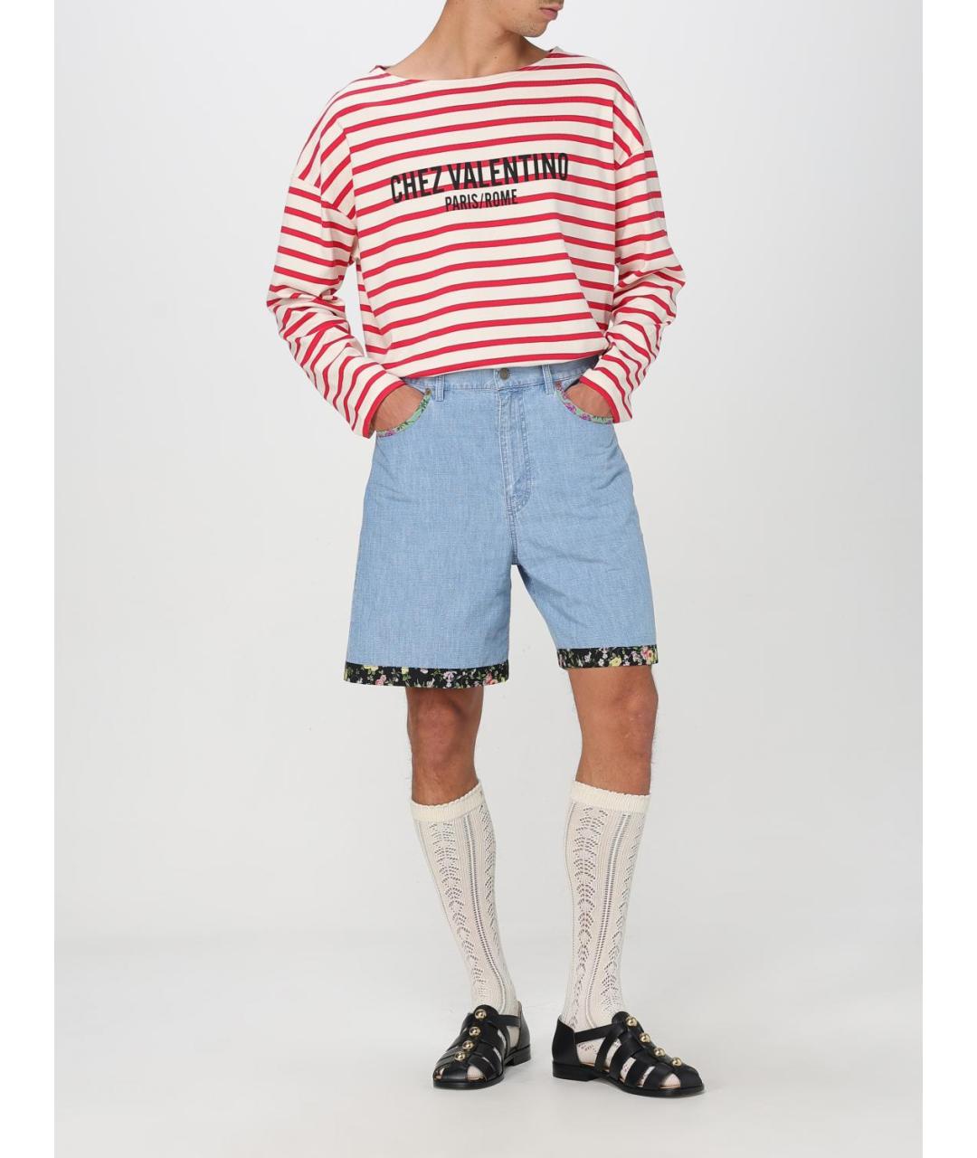VALENTINO Голубые хлопковые шорты, фото 2