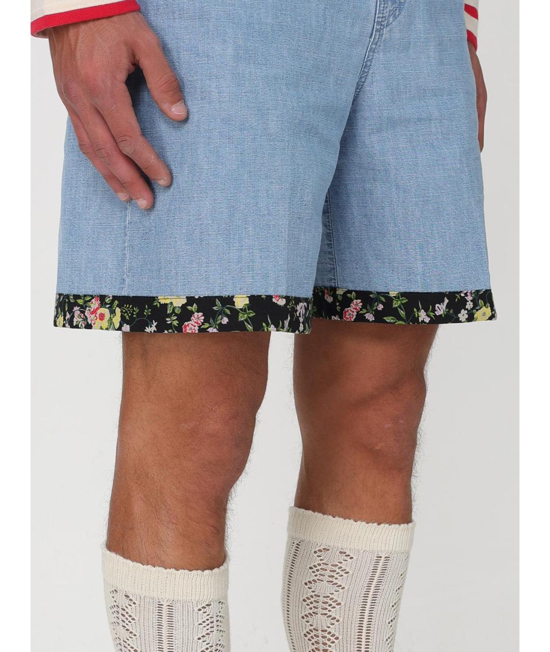 VALENTINO Голубые хлопковые шорты, фото 5