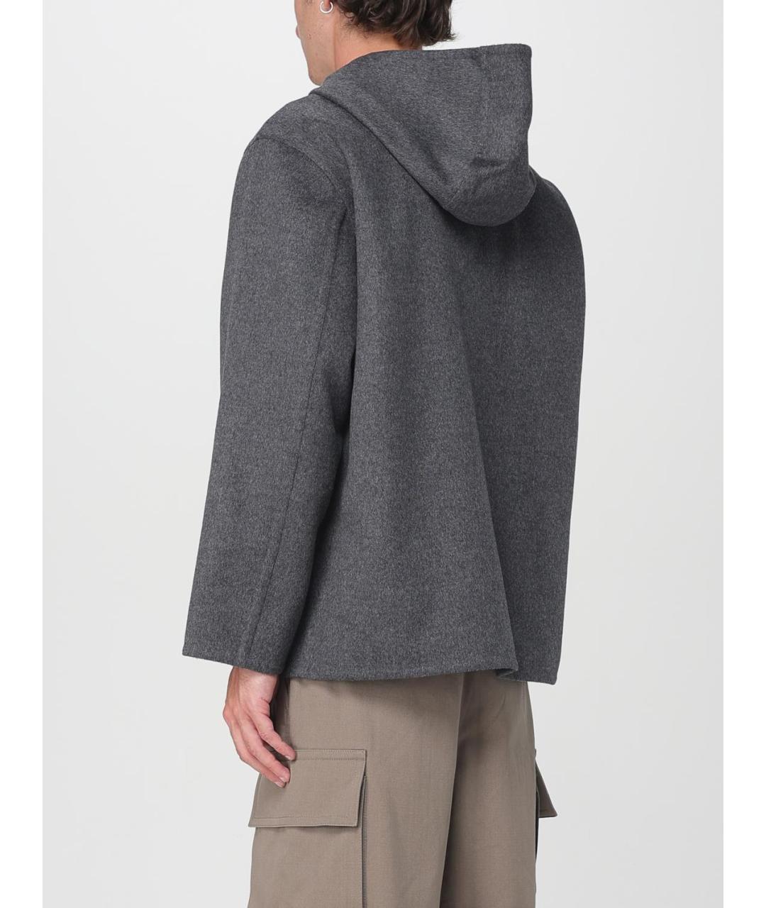 BOTTEGA VENETA Серое шерстяное пальто, фото 3