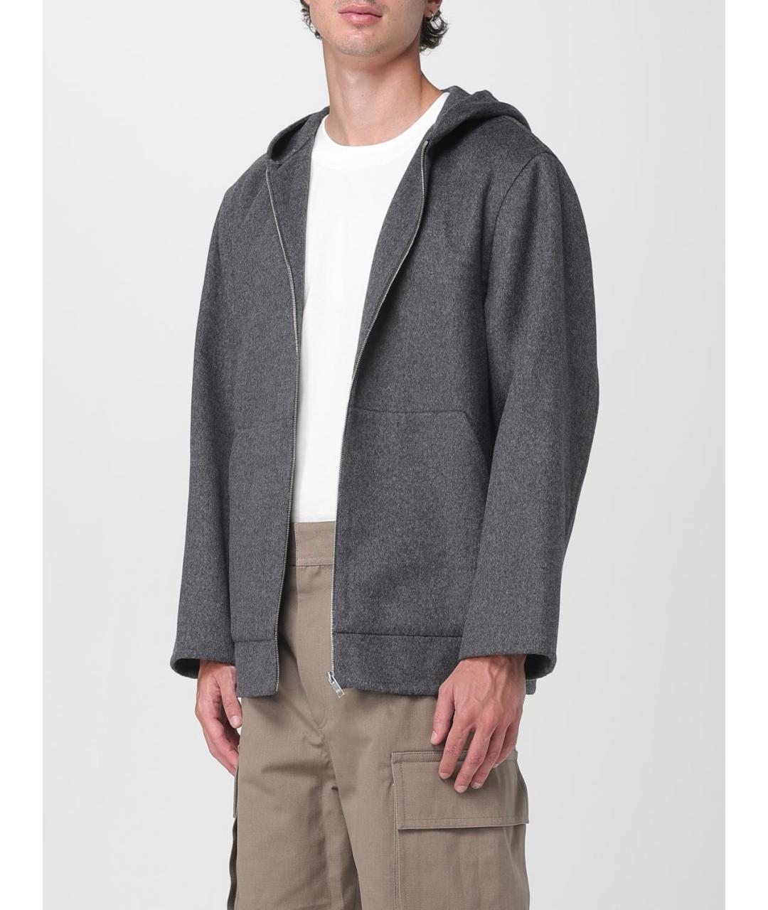 BOTTEGA VENETA Серое шерстяное пальто, фото 4