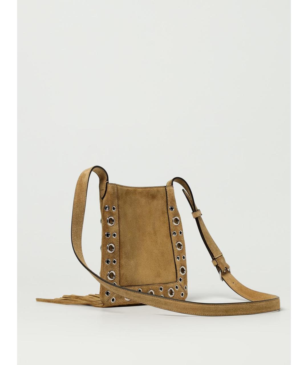 VALENTINO Бежевая замшевая сумка на плечо, фото 3