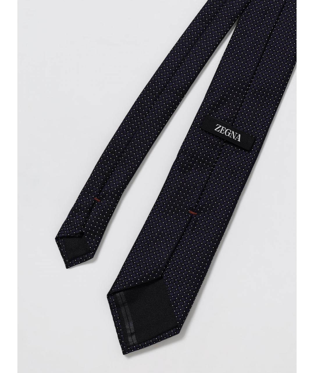 ZEGNA Темно-синий шелковый галстук, фото 2