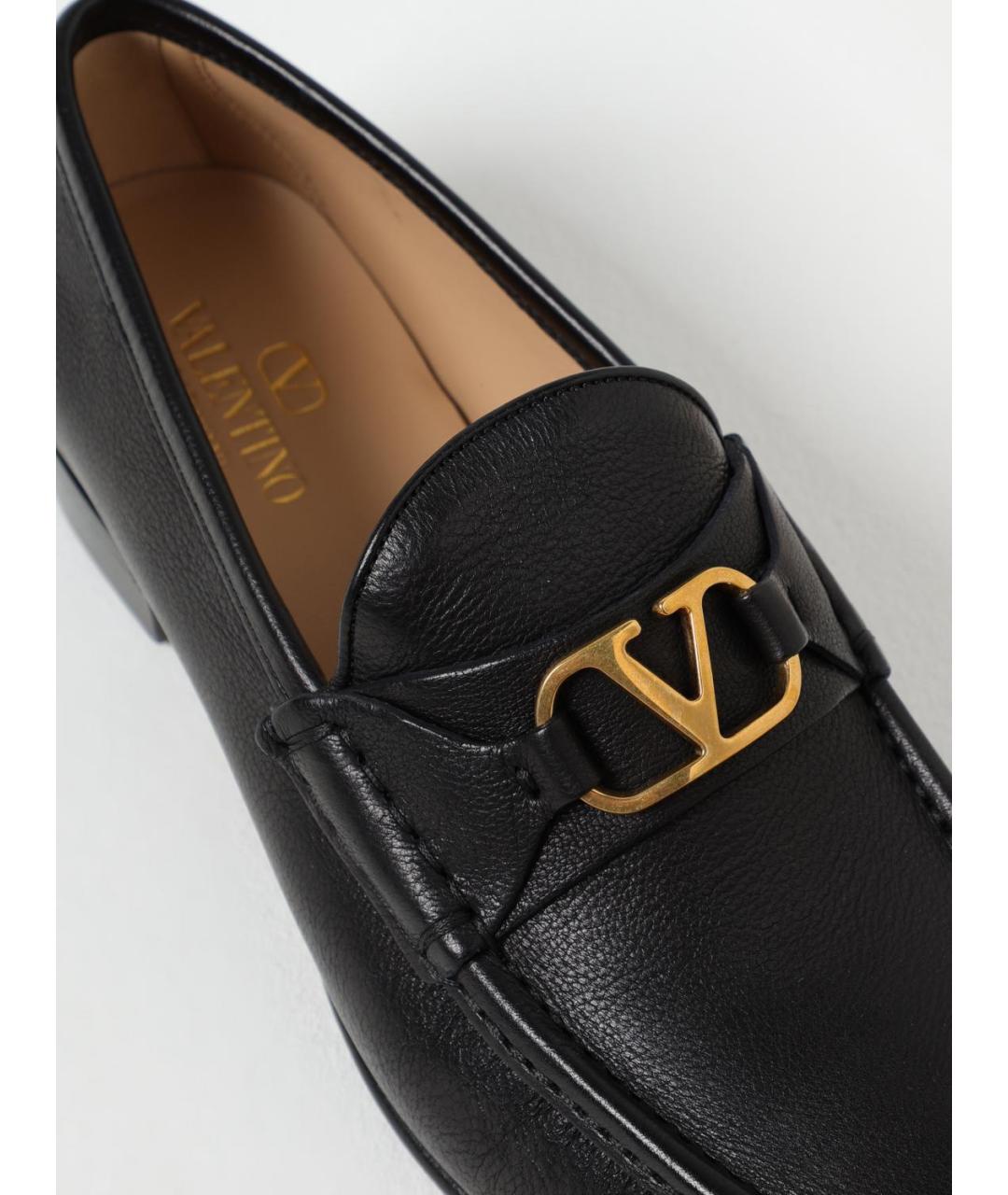 VALENTINO Черные кожаные лоферы, фото 4