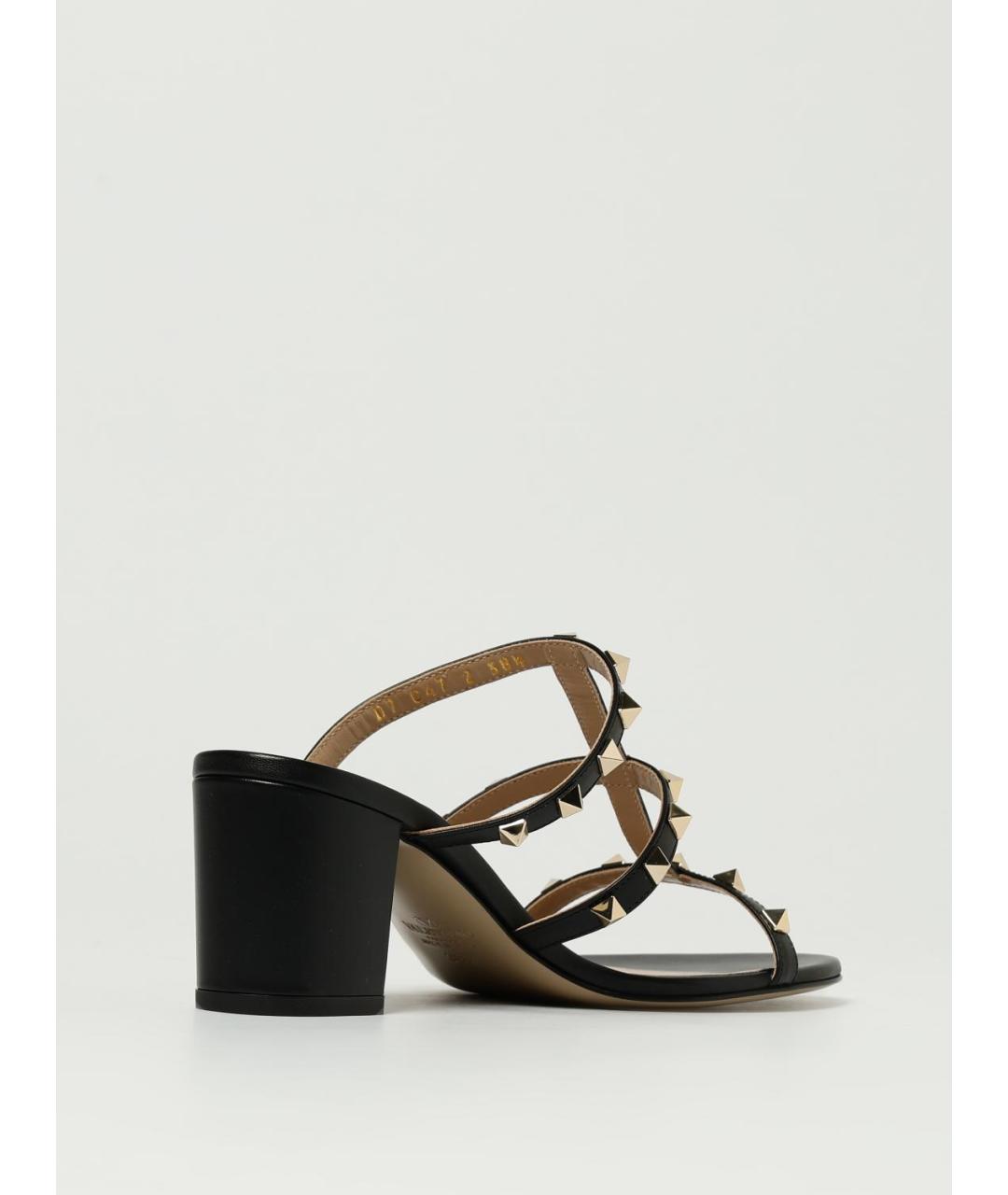 VALENTINO Черные кожаные мюли, фото 3