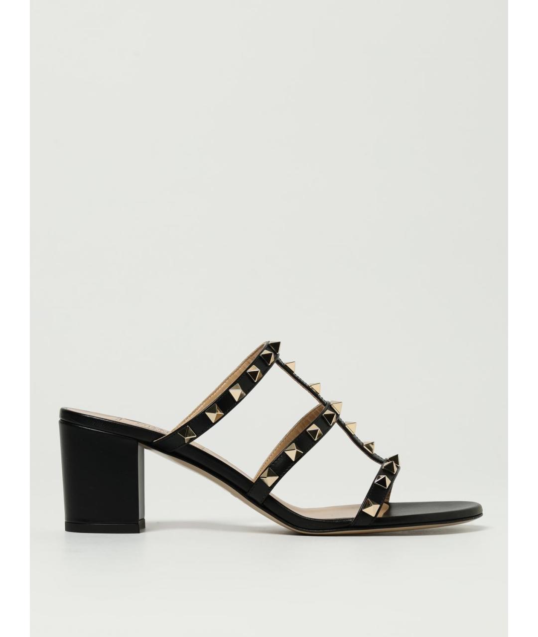 VALENTINO Черные кожаные мюли, фото 5