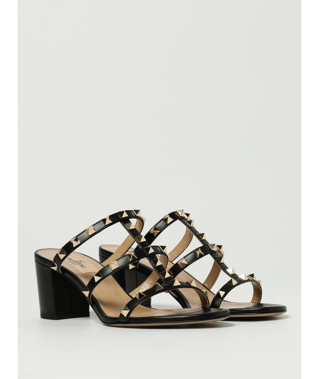 VALENTINO Черные кожаные мюли, фото 2