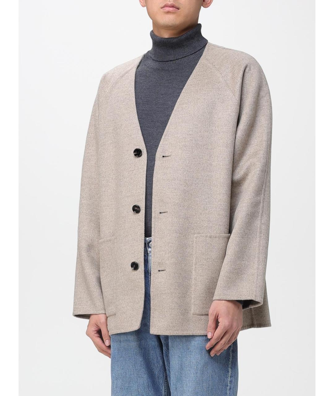 BOTTEGA VENETA Бежевое шерстяное пальто, фото 4