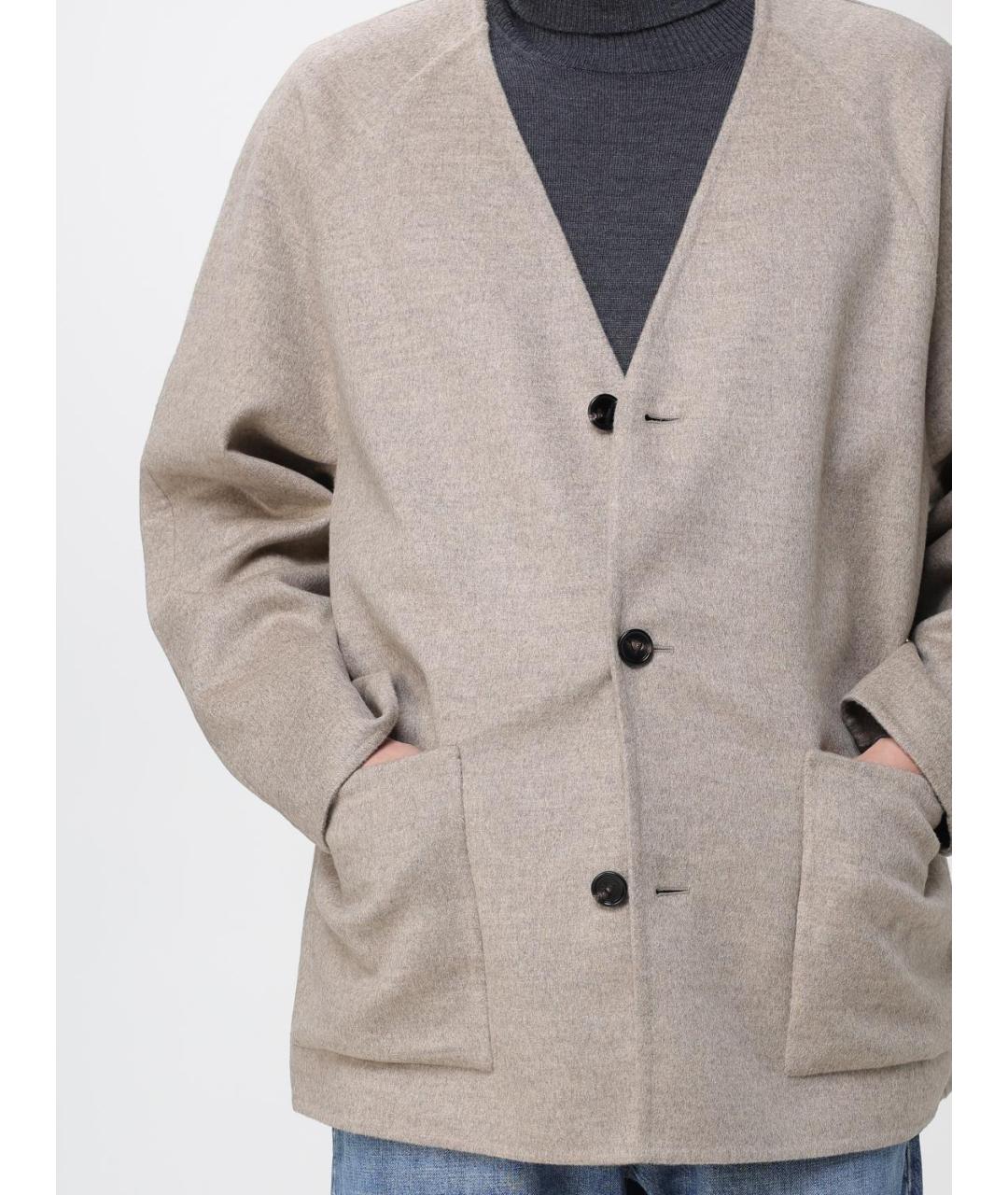 BOTTEGA VENETA Бежевое шерстяное пальто, фото 5